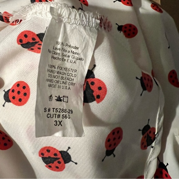 Poema 3X ladybug print top *damaged* - Picture 5 of 5